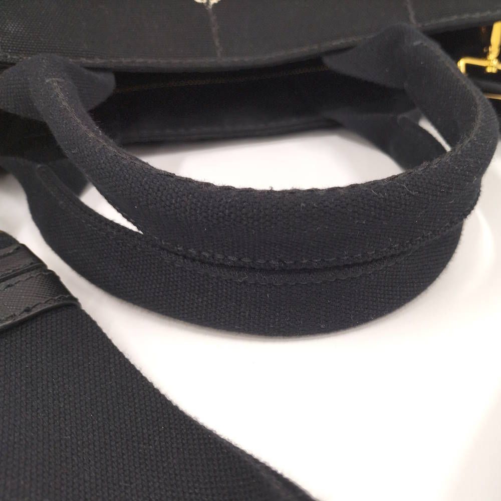 Prada Canapa 2-Way Tote Canvas Black — view 6