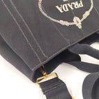 Prada Canapa 2-Way Tote Canvas Black — view 8