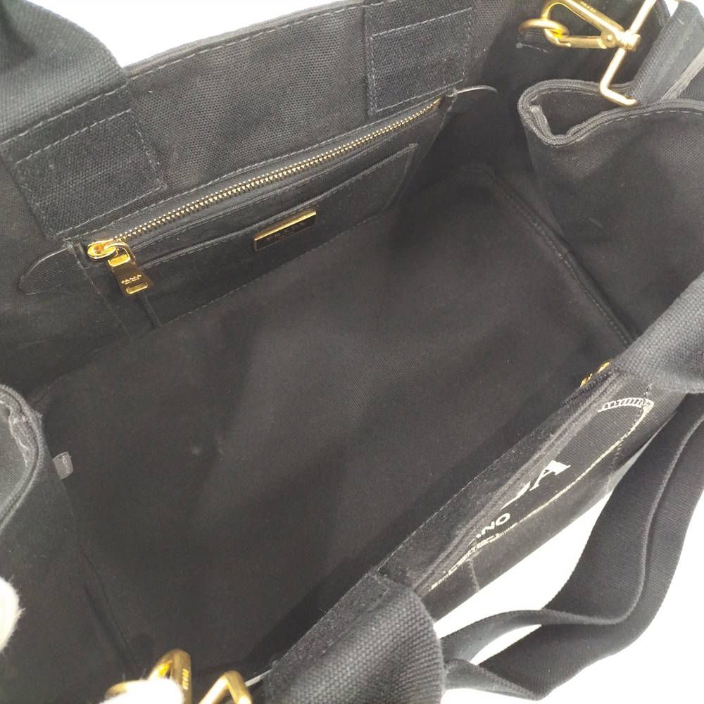 Prada Canapa 2-Way Tote Canvas Black — view 9