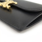 Celine Long Card Holder with Triomphe Flap Shiny Calfskin — view 5