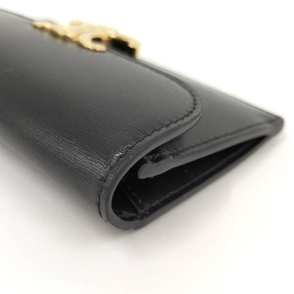 Celine Long Card Holder with Triomphe Flap Shiny Calfskin — view 4