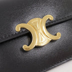 Celine Long Card Holder with Triomphe Flap Shiny Calfskin — view 7