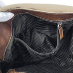 Prada Shoulder Bag Canapa Leather Brown Beige — view 8