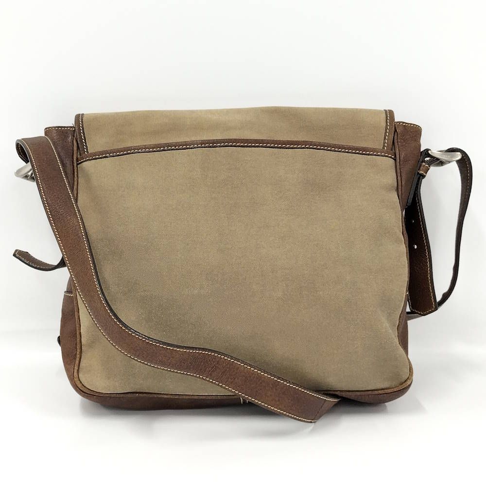Prada Shoulder Bag Canapa Leather Brown Beige — view 2