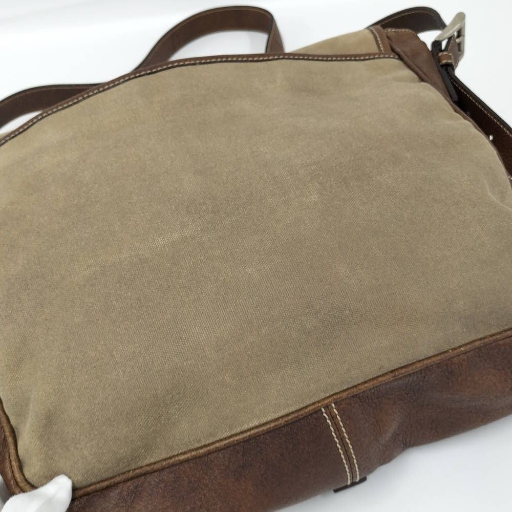 Prada Shoulder Bag Canapa Leather Brown Beige — view 6