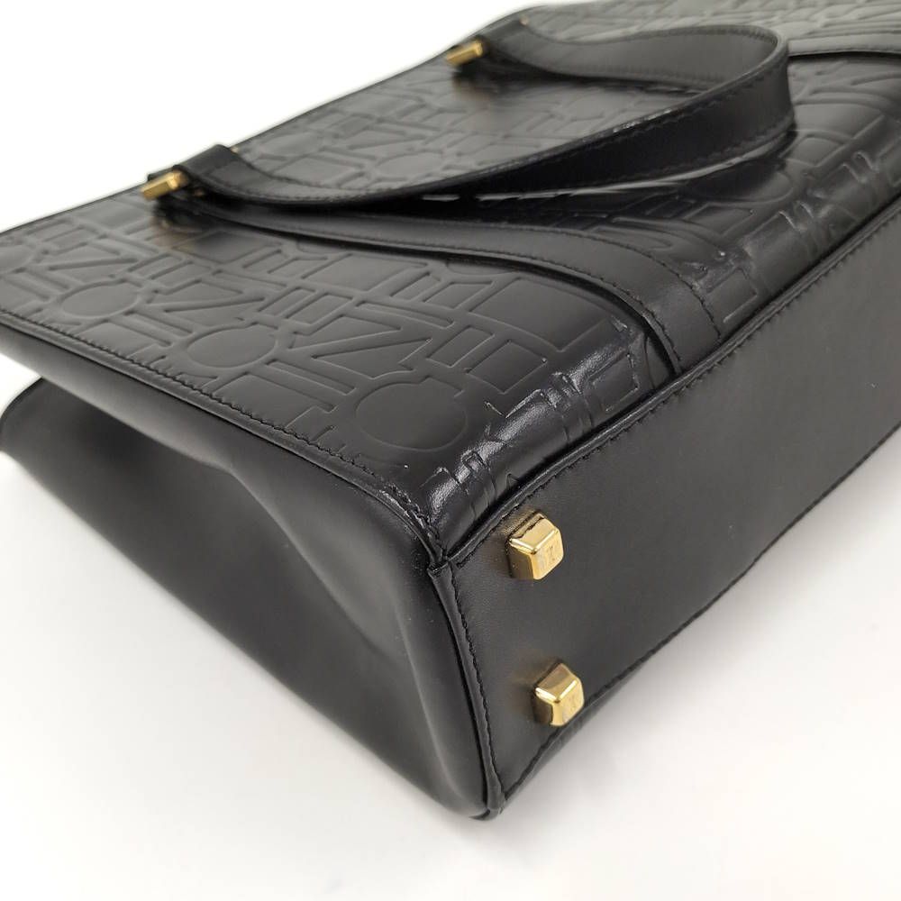Celine Tote Logo Black Leather — view 3