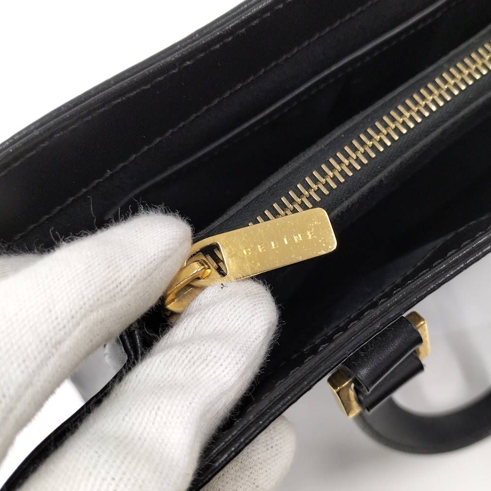Celine Tote Logo Black Leather — view 7