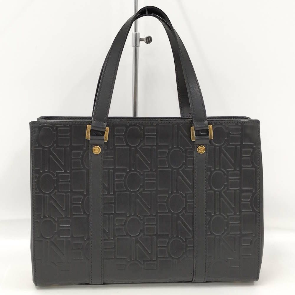 Celine Tote Logo Black Leather — view 2
