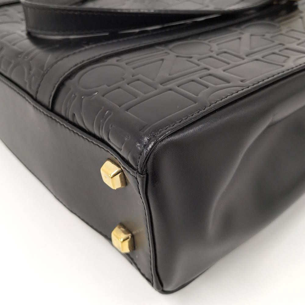 Celine Tote Logo Black Leather — view 4