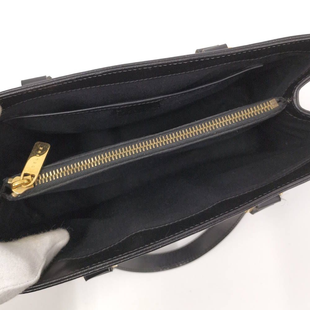 Celine Tote Logo Black Leather — view 6