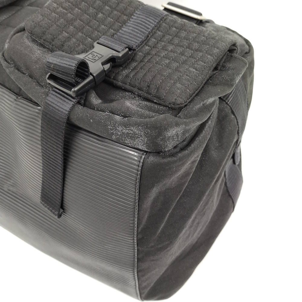 Chanel Boston Bag Sports Line Chocobar Stitch Logo Nylon Canvas Black — view 3
