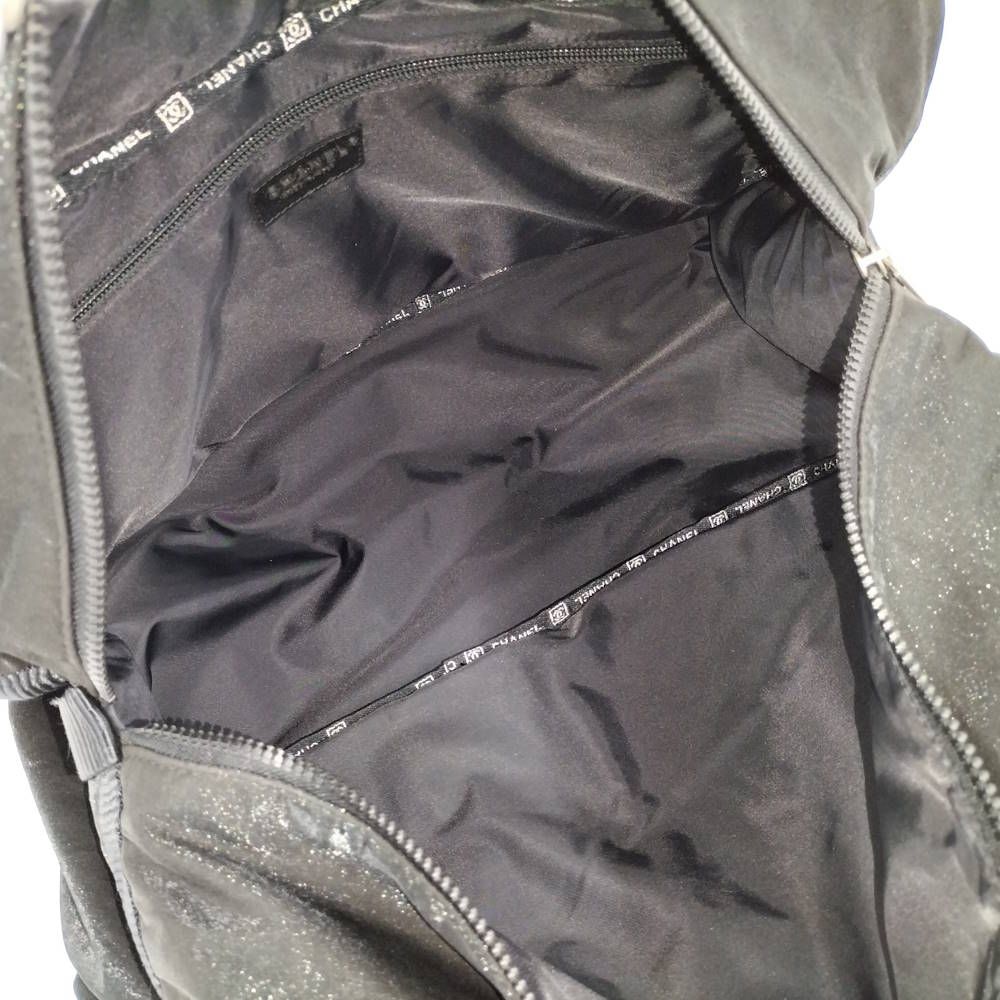 Chanel Boston Bag Sports Line Chocobar Stitch Logo Nylon Canvas Black — view 9