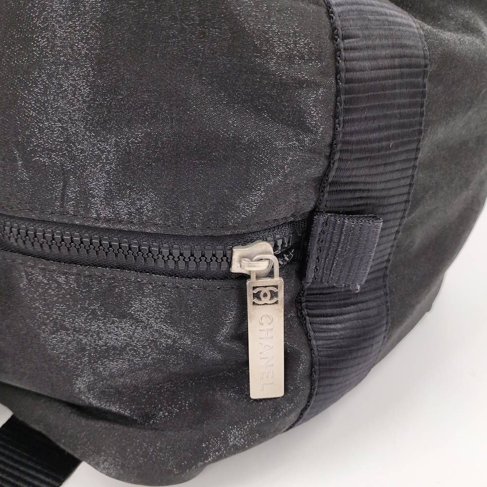Chanel Boston Bag Sports Line Chocobar Stitch Logo Nylon Canvas Black — view 5