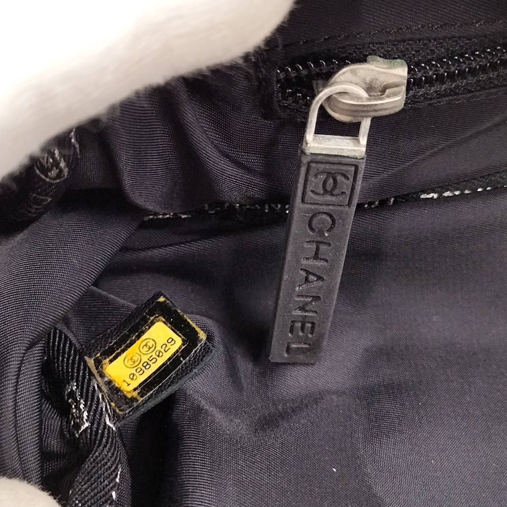 Chanel Boston Bag Sports Line Chocobar Stitch Logo Nylon Canvas Black — view 8