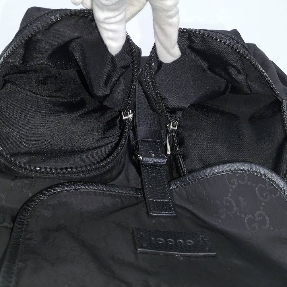 Gucci Backpack Nylon Leather Black — view 9