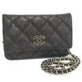 Chanel Ultra Stitch Chain Wallet Silver Shoulder