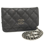 Chanel Ultra Stitch Chain Wallet Silver Shoulder