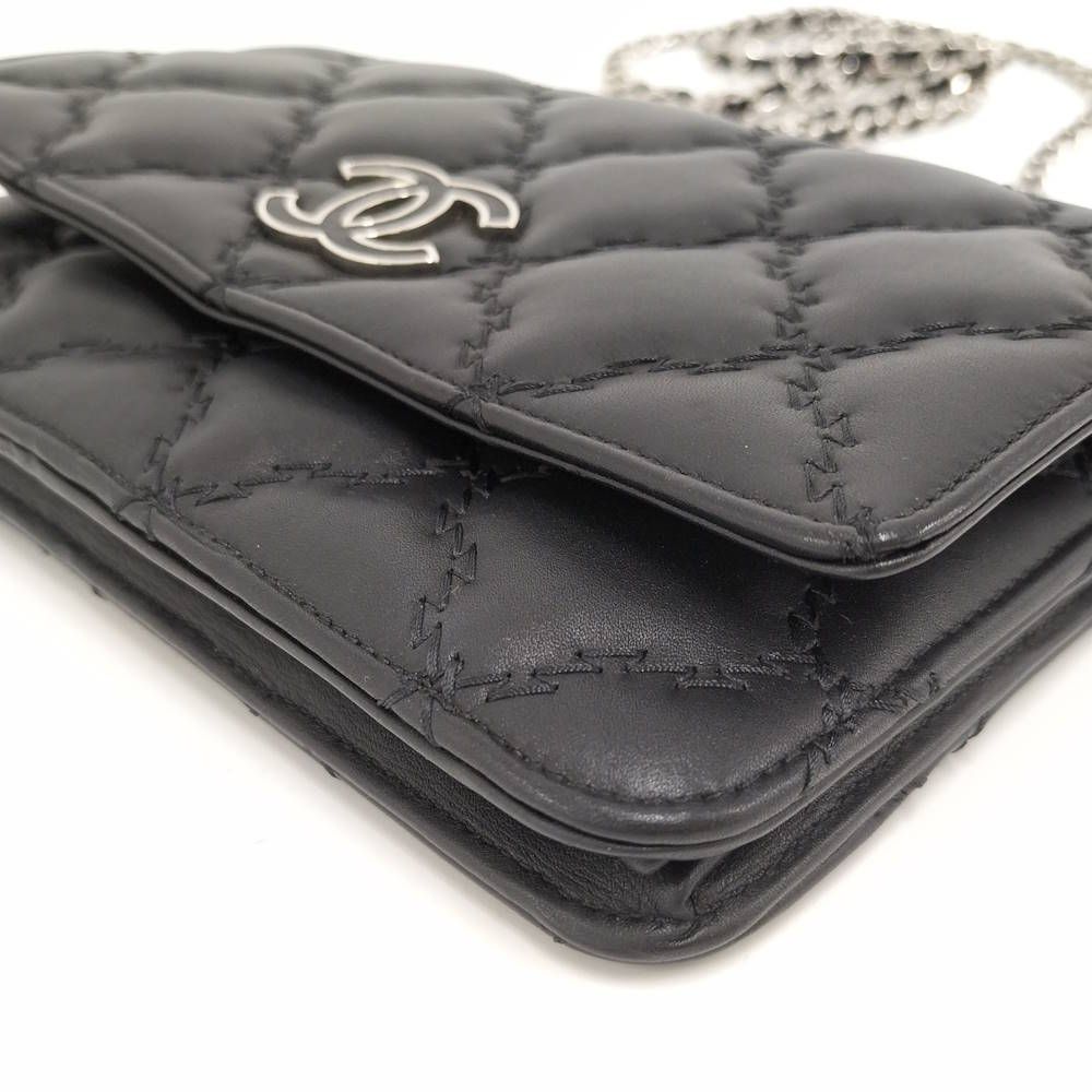 Chanel Ultra Stitch Chain Wallet Silver Shoulder — view 3