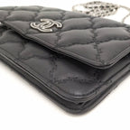 Chanel Ultra Stitch Chain Wallet Silver Shoulder — view 3