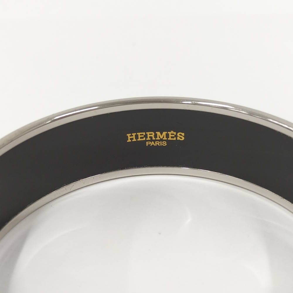 Hermes Bangle Enamel Cloisonne Guadalquivir Plated Black White — view 8