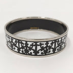 Hermes Bangle Enamel Cloisonne Guadalquivir Plated Black White — view 3