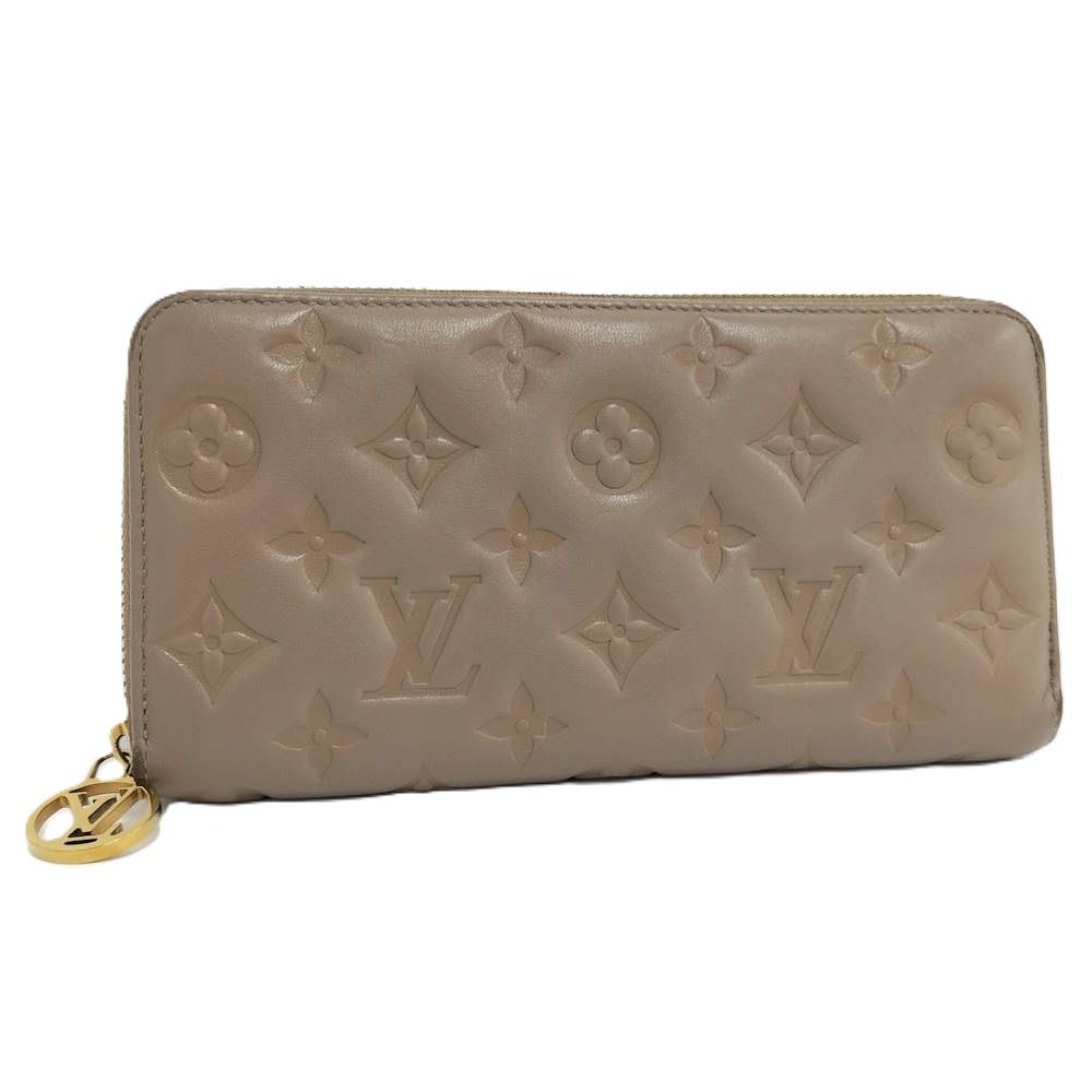 Louis Vuitton Zippy Wallet Zip Around Monogram Leather Taupe