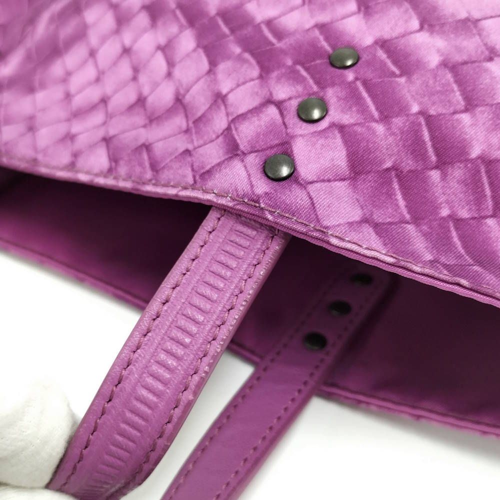 Bottega Veneta Tote Intreccio Nylon Purple — view 7