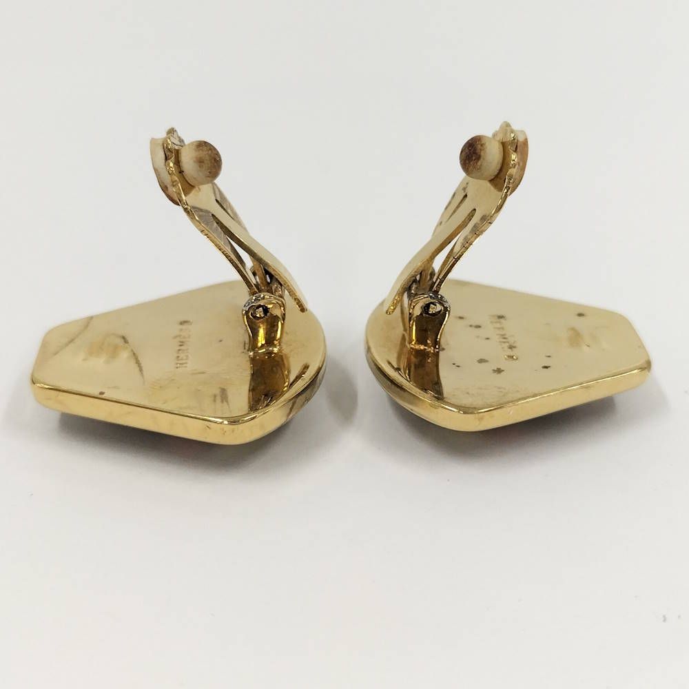 Hermes Enamel Earrings Gold — view 6