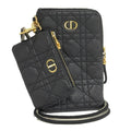 Dior Cannage Caro Multi Function Phone Pouch Leather Black