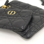 Dior Cannage Caro Multi Function Phone Pouch Leather Black — view 3