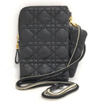 Dior Cannage Caro Multi Function Phone Pouch Leather Black — view 2