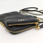Dior Cannage Caro Multi Function Phone Pouch Leather Black — view 6