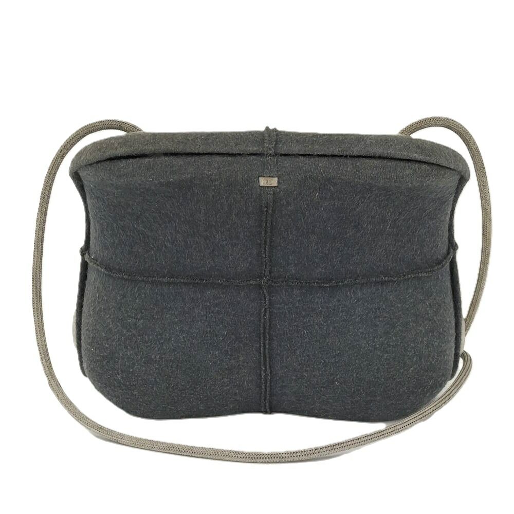 Chanel Hip Shoulder Bag Felt Gray