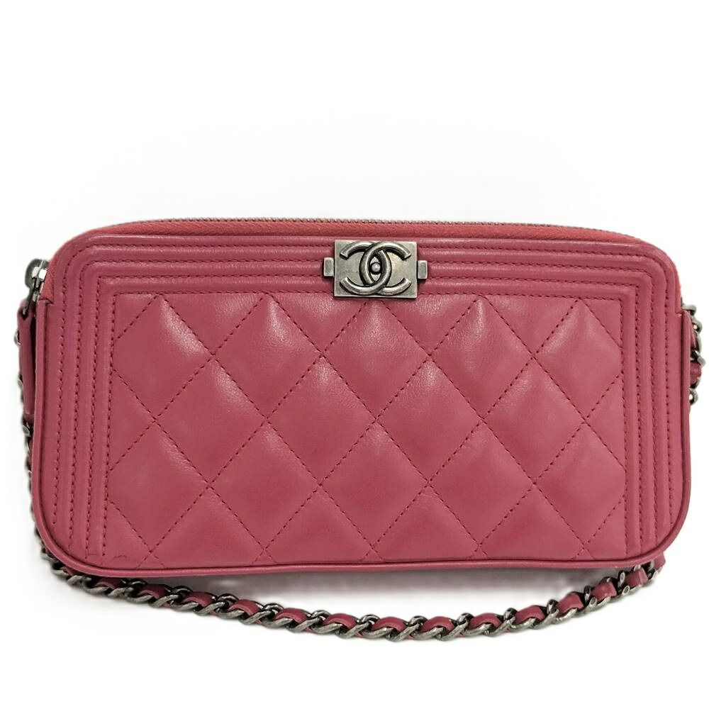 Chanel Boy Chain Wallet Lambskin Shoulder