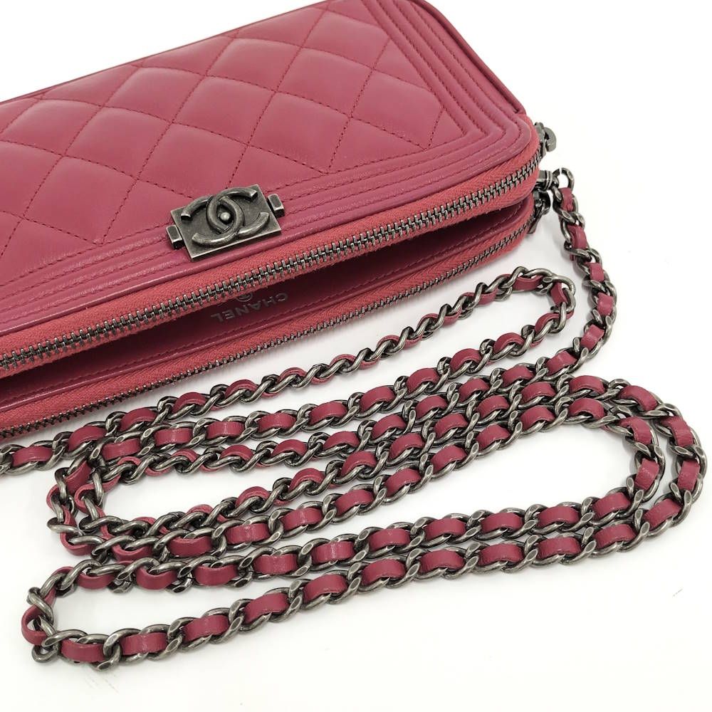 Chanel Boy Chain Wallet Lambskin Shoulder — view 4