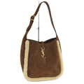 Saint Laurent le Suncassette Pull Shoulder Bag Suede Fleece Brown