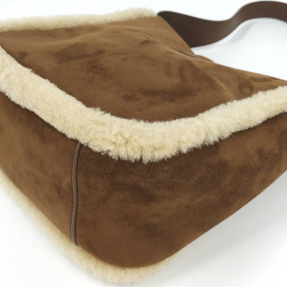 Saint Laurent le Suncassette Pull Shoulder Bag Suede Fleece Brown — view 3