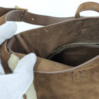 Saint Laurent le Suncassette Pull Shoulder Bag Suede Fleece Brown — view 6
