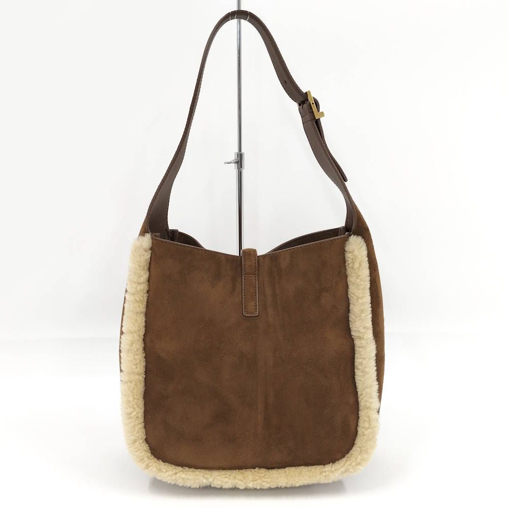 Saint Laurent le Suncassette Pull Shoulder Bag Suede Fleece Brown — view 2