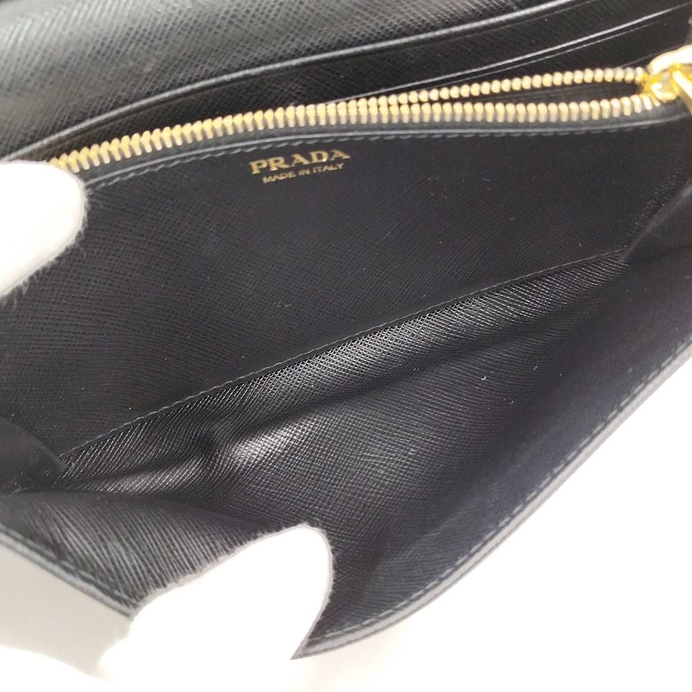 Prada Saffiano Leather Bifold Wallet Black — view 8
