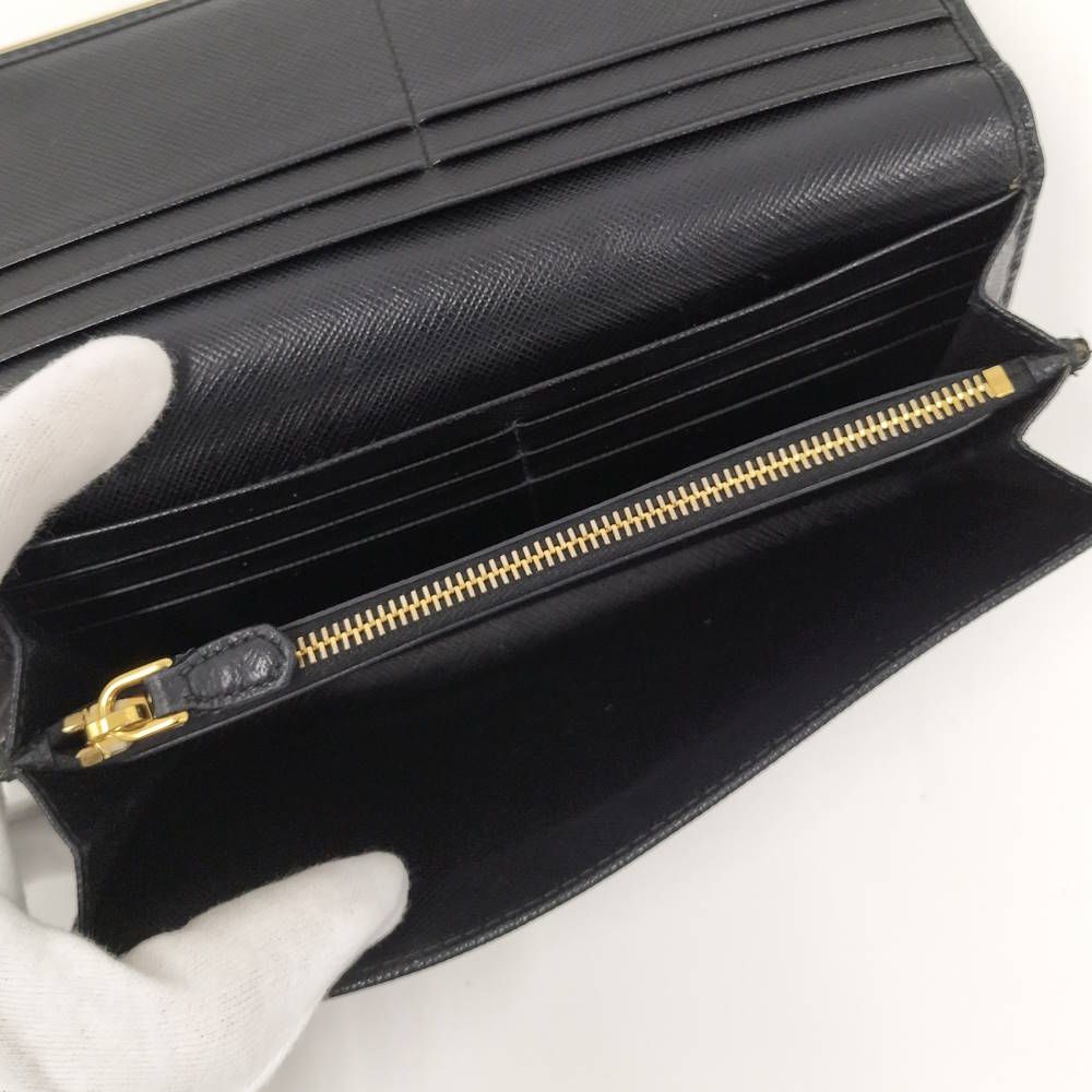 Prada Saffiano Leather Bifold Wallet Black — view 6