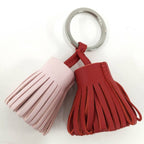 Hermes Carmen Unodos Charm Leather Red Pink Keychain — view 2