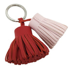 Hermes Carmen Unodos Charm Leather Red Pink Keychain