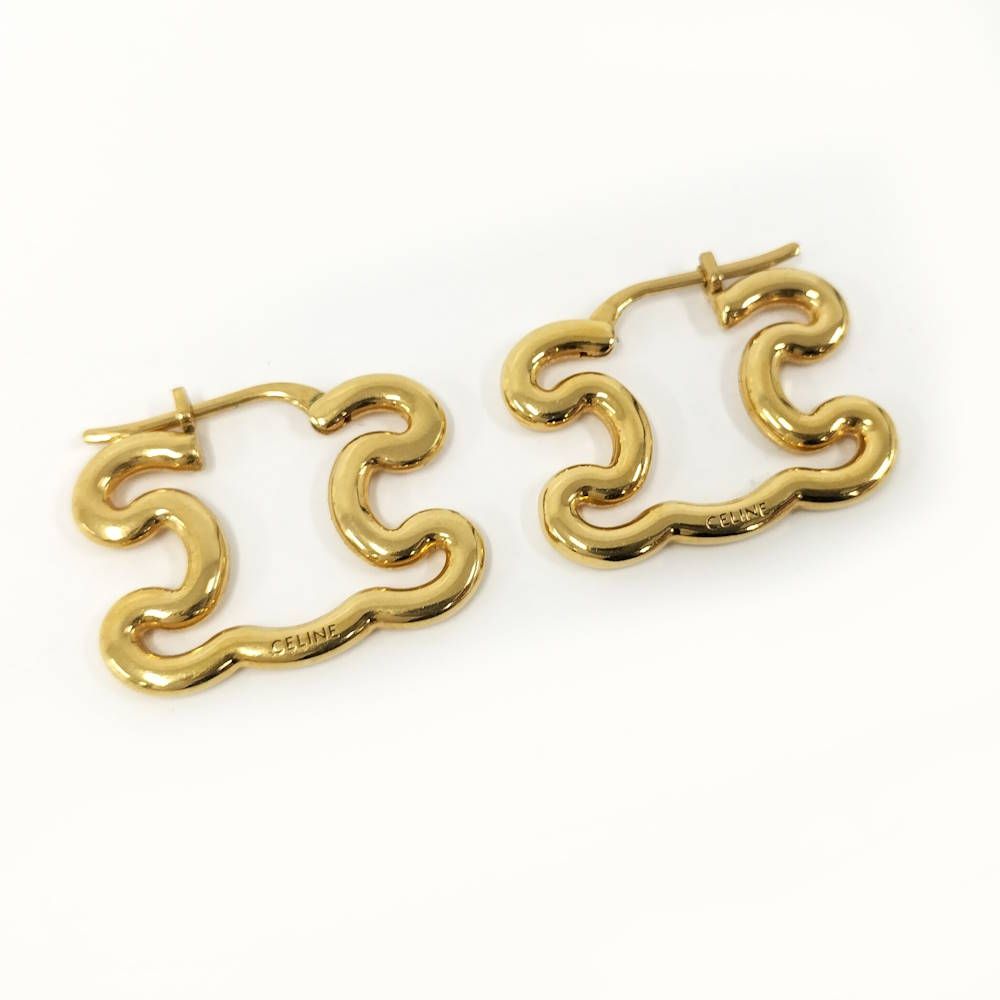 Celine Triomphe Frame Rage Earrings Gold