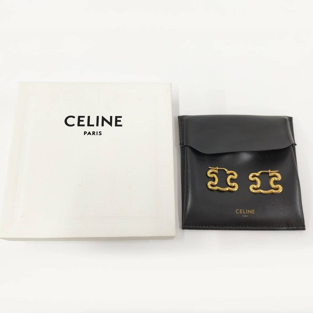 Celine Triomphe Frame Rage Earrings Gold — view 7