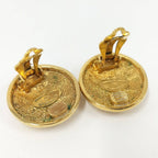 Chanel CC Logo Quilted Earrings Gold — view 3