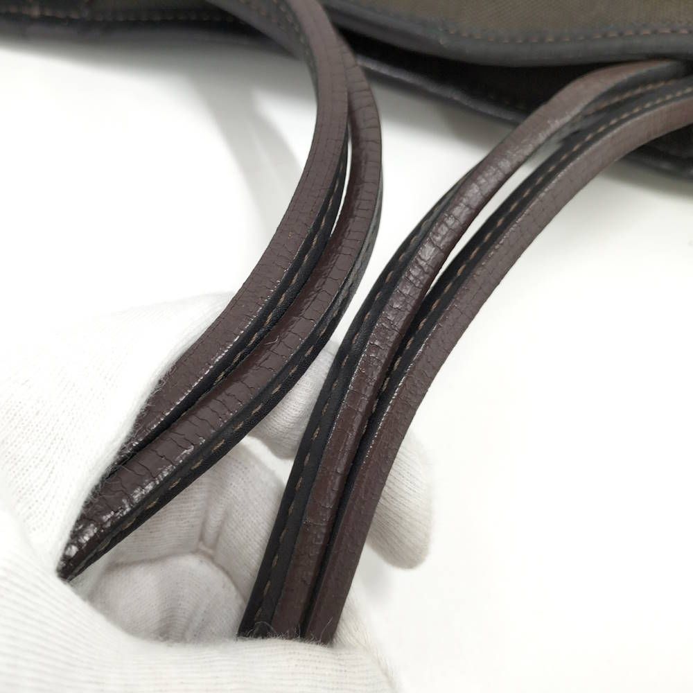 Prada Logo Tote Leather Canvas Black — view 5