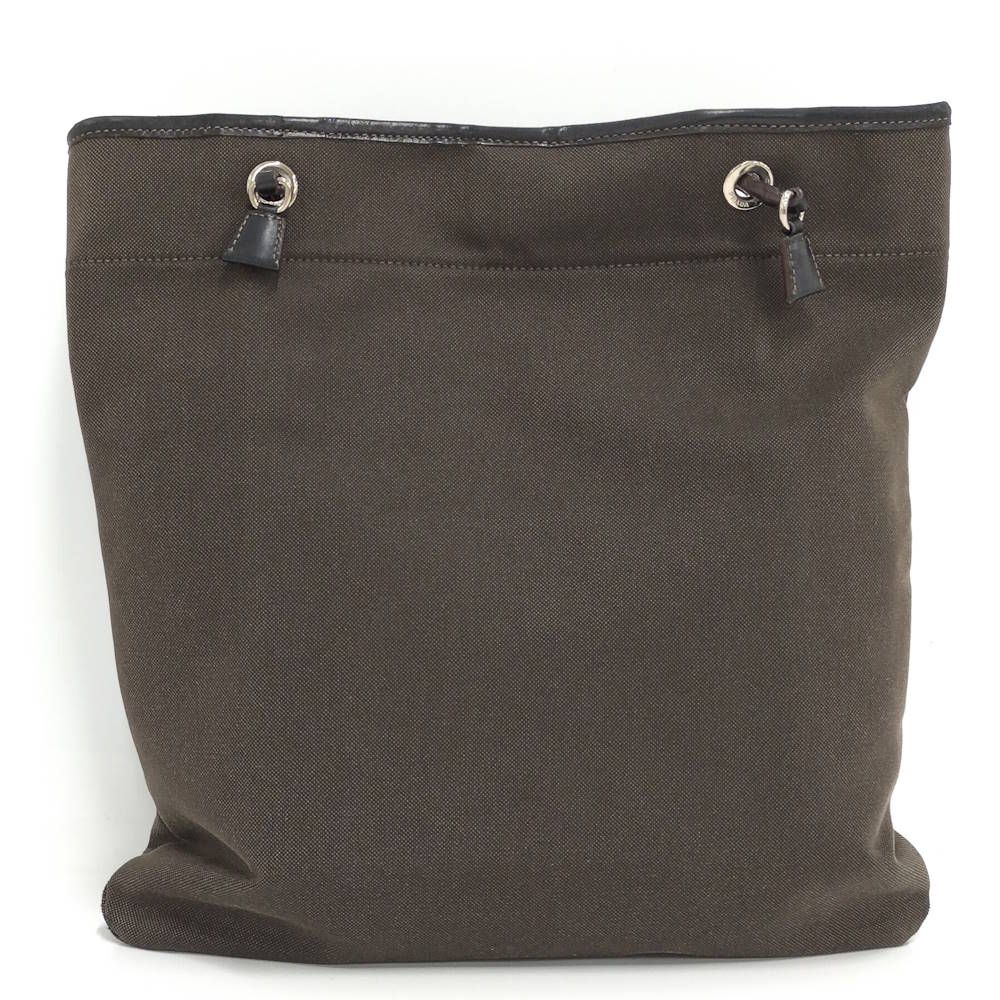 Prada Logo Tote Leather Canvas Black — view 2