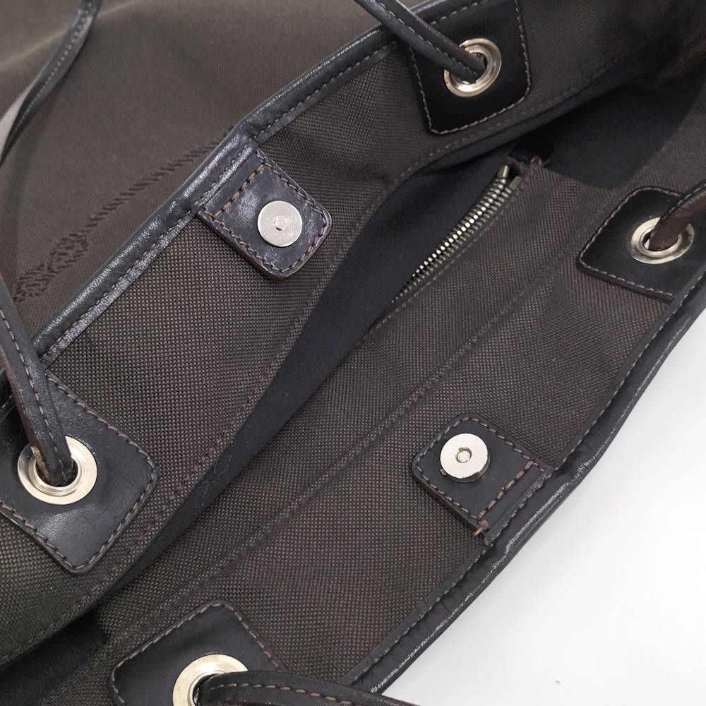Prada Logo Tote Leather Canvas Black — view 9