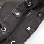 Prada Logo Tote Leather Canvas Black — view 9